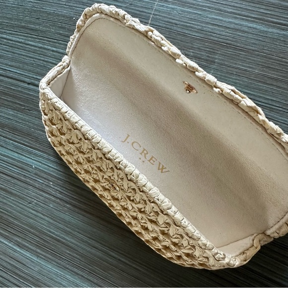 J. Crew Vacation Vibes Straw Raffia Eyeglass Sunglasses Case - Picture 3 of 7